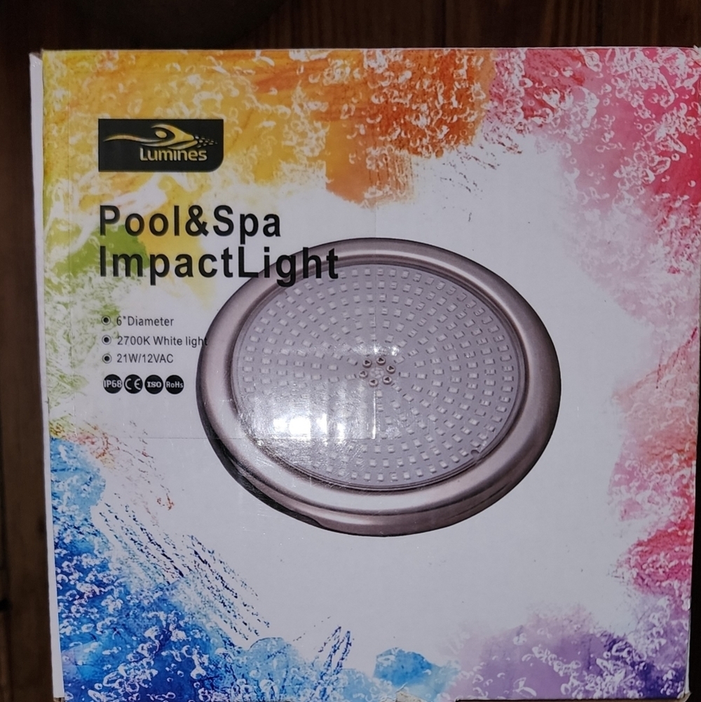 6” Lumines 316SS LED Pool/Spa Light Impact Fiberglass/Concrete/Liner 12Ft Cord
